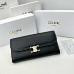 Celine Large Wallet Triomphe In Shiny Black 19Cm 10E313Dpv 38No - Image 2