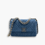 Chanel Deep Blue Denim Quilted Medium 19 Flap 26cm