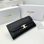 Celine Large Wallet Triomphe In Shiny Black 19Cm 10E313Dpv 38No - Image 3