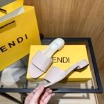 Fendi Silk Cowhide Slippers Light Pink - Image 5