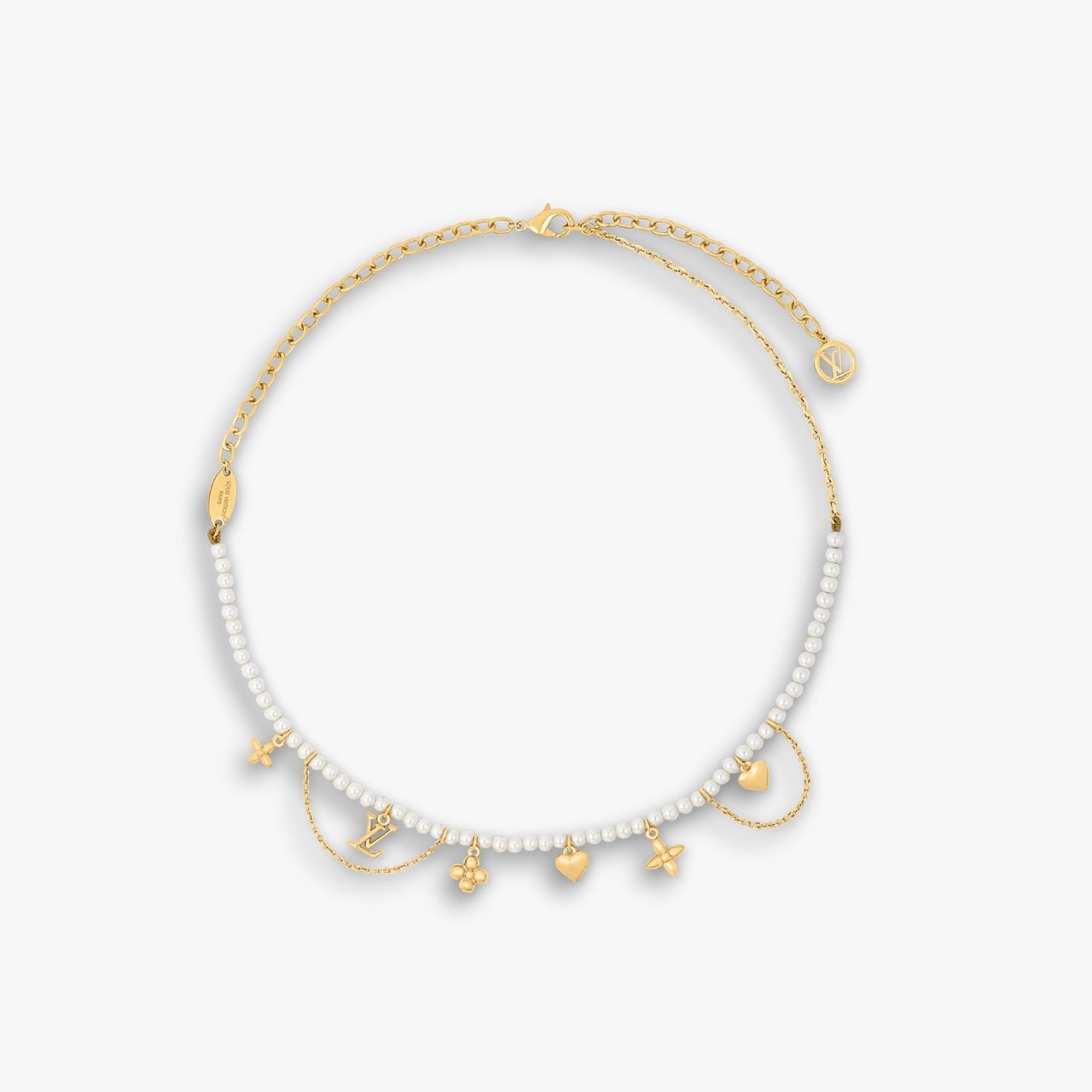 468-1-2.jpg Louis Vuitton Blooming Pearls Necklace Gold M02388 - Image 1