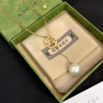 Gucci Blondie Pearl Drop Necklace Gold 774689 I4620 8078 - Image 5