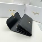 Celine Large Wallet Triomphe In Shiny Black 19Cm 10E313Dpv 38No - Image 5