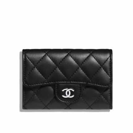 Chanel Classic Card Holder Quilted With Silver Hardware Black 11Cm Ap0214 Y01480 C3906