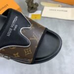 Louis Vuitton Velcro Slippers Lock Edge Brown - Image 3