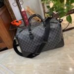 Gucci Black Gg Supreme Canvas Interlocking G Duffle Bag Black 42Cm - Image 4