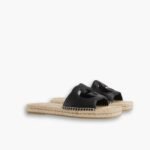 Gucci Interlocking G Cut Out Slide Espadrille Black 725260 US000 1000