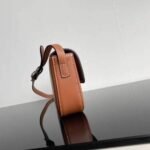 Celine Triomphe Shoulder Bag In Shiny Calfskin Brown 194143Bfn04Lu - Image 5