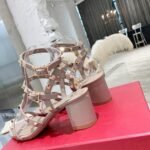 Valentino Garavani Rockstud Leather Sandals Beige - Image 4