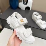 Miumiu Sporty Matelasse Nappa Leather Sandals White 5X135E 88T F0009 F 010 - Image 4