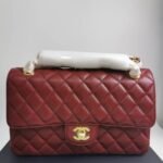 Chanel Medium Classic Double Flap Burgundy Gold Hardware 25Cm - Image 2