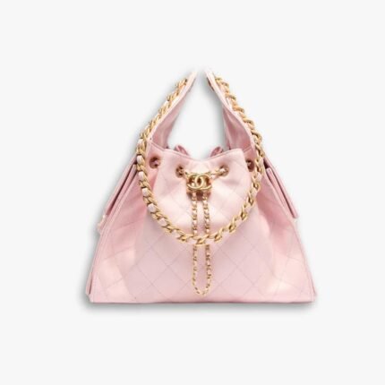 Chanel 25 Small Handbag Grained   Gold-Tone Metal Pink 30Cm AS5293 B20304 NAGEO
