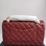 Chanel Medium Classic Double Flap Burgundy Gold Hardware 25Cm - Image 4