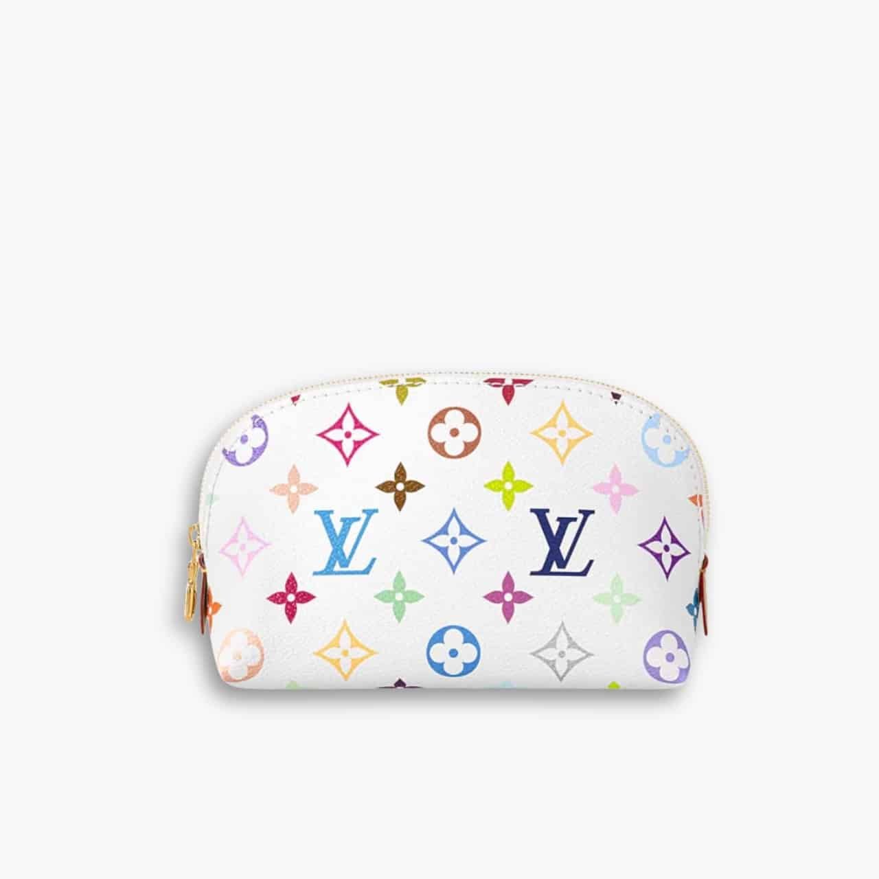496-3-1.jpg Louis Vuitton x Murakami Cosmetic Pouch PM Monogram White 19Cm M13744 - Image 1