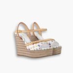 Louis Vuitton X Takashi Murakami Helios Wedge Sandal White 1AGYX0