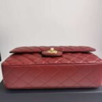 Chanel Medium Classic Double Flap Burgundy Gold Hardware 25Cm - Image 5