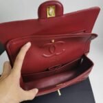 Chanel Medium Classic Double Flap Burgundy Gold Hardware 25Cm - Image 6