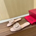 Valentino Smooth Leather Slippers With Vlogo Light Pink - Image 3