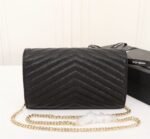 Saint Laurent Cassandre Envelope Chain Wallet Black 22cm 377828 BOW01 1000 - Image 2