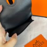 Hermes Dogon Duo Mini Wallet Black 11cm - Image 6