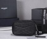 Saint Laurent Lou Camera Bag In Quilted Noir Leather Black 18Cm - Image 2