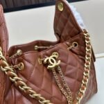 Chanel 25 Small Handbag Grained And Gold Tone Metal Brown 26Cm As5293 B20304 U1192 - Image 5