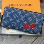 Louis Vuitton x Murakami Zippy Wallet Monogram Cherry Denim Blue 19Cm M23161 - Image 2