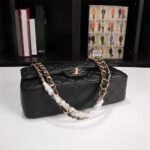 Chanel Classic Flap Black Gold Hardware 25Cm - Image 6
