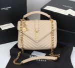 Saint Laurent College Medium In Quilted Leather Beige 24Cm 600279Brm072721 - Image 2