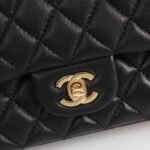 Chanel Classic Flap Black Gold Hardware 25Cm - Image 9