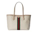Gucci Ophidia Medium Tote Bag Beige And White 38Cm 631685 Uulag 9682