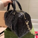 Gucci GG Emblem Small Top Handle Bag Black 22cm 815255 AAEEM 1000 - Image 7
