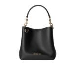 Gucci Gg Emblem Small Bucket Bag Black Leather 20Cm 815118 Aaec2 1000