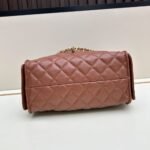 Chanel 25 Small Handbag Grained And Gold Tone Metal Brown 26Cm As5293 B20304 U1192 - Image 6