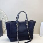 Chanel Cc Deauville Tote Navy Blue 48Cm - Image 3