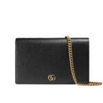 Gucci Gg Marmont Wallet On Chain Black Leather 20Cm 497985 Cao0G 1000