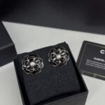 Chanel Camellia Earrings Black - Image 2