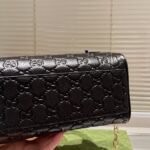 Gucci GG Emblem Small Top Handle Bag Black 22cm 815255 AAEEM 1000 - Image 3