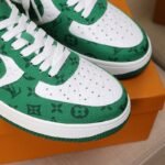 Louis Vuitton And Nike Air Force 1 By Virgil Abloh White Comet Green - Image 7