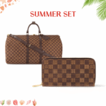 Summer Set: Louis Vuitton Keepall Bandoulière 55 Damier Ebene And Zippy Wallet Damier Ebene