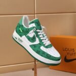 Louis Vuitton And Nike Air Force 1 By Virgil Abloh White Comet Green - Image 8