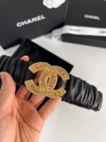 Chanel Leather Belt With Swarovski Stone Variable 30Mm - Image 5