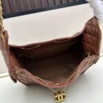 Chanel 25 Small Handbag Grained And Gold Tone Metal Brown 26Cm As5293 B20304 U1192 - Image 8