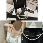 Chanel Double Strand Pearl Necklace with Heart Shaped Charm - Image 7