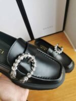Gucci Women’S Leather Loafers With G Black - Image 6