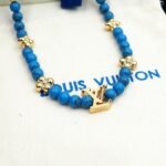 Louis Vuitton Turquoise Pearl Necklace Blue - Image 9