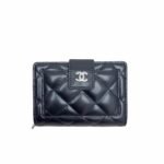 Chanel Cc Leather Wallet Black 13.5Cm