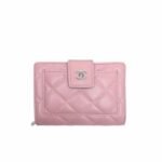 Chanel Cc Leather Wallet Pink 13.5Cm