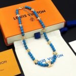 Louis Vuitton Turquoise Pearl Necklace Blue - Image 7