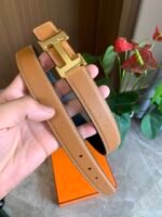 Hermes Mini H Belt Bucket And Reversible Leather Strap Black Brown 24Mm H079645Cc06 - Image 2